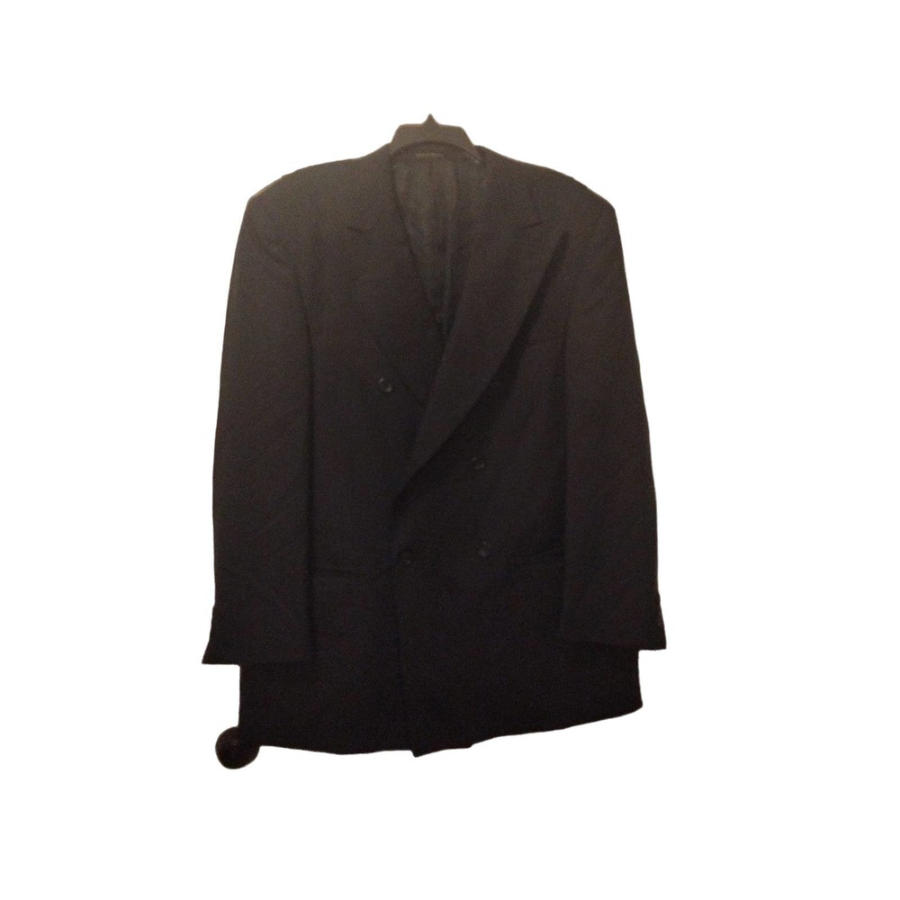 Pierre Cardin Double Breasted Nay Blue Wool Suite Blazer Men Size 42 R
